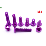 FIOLETOWE ALUMINIOWE ŚRUBY ISO 7380 M8